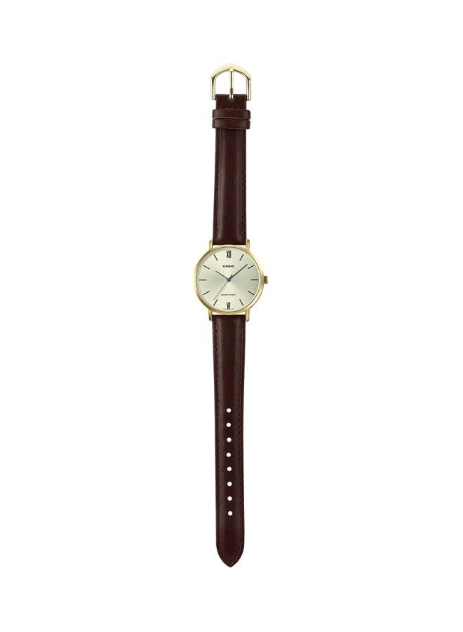 CASIO Women's Leather Analog Wrist Watch LTP-VT01GL-9BUDF  - Image 5