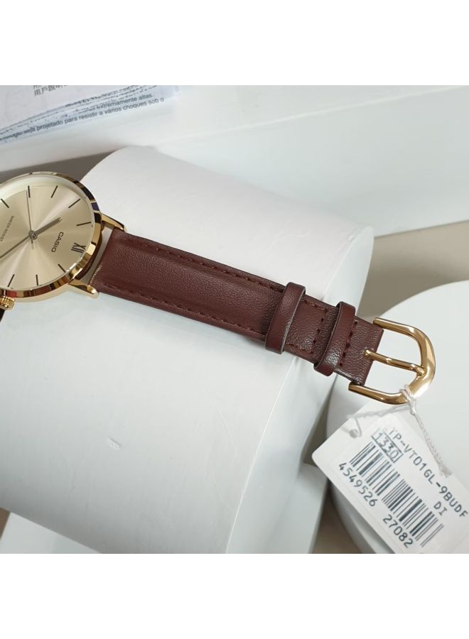 Women's Leather Analog Wrist Watch LTP-VT01GL-9BUDF - v1619597068/N40052982A_9