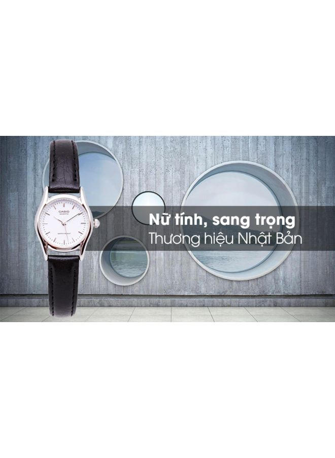 CASIO - Women's Leather Analog Wrist Watch LTP-1094E-7ARDF - Image 1
