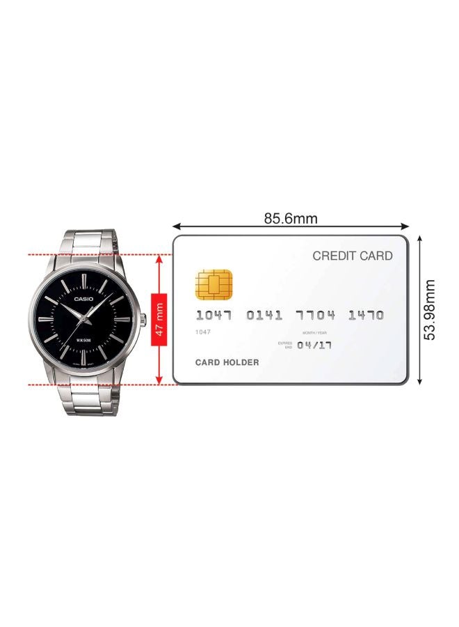 ساعة يد بعقارب بسوار إستانلس ستيل LTP-1303D-1AVDF للنساء