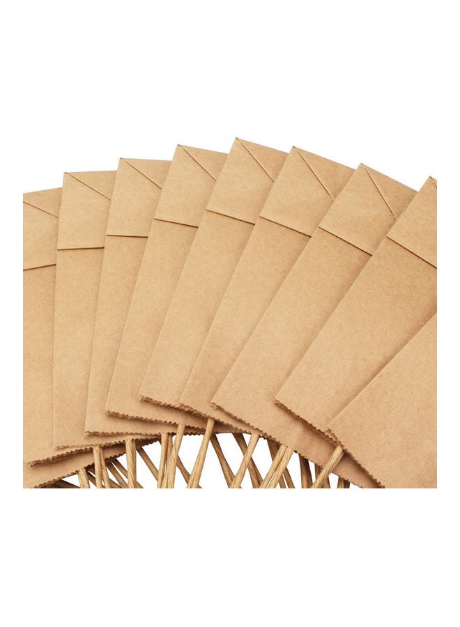 SNH 10-Piece Kraft Paper Bag Twisted Handle Brown  - Image 5