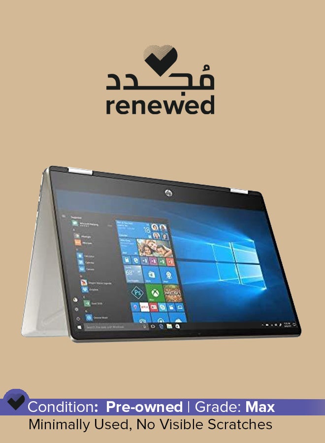 HP مجدد - لابتوب بافيليون X360 مع شاشة مقاس 14 بوصة ومعالج إنتل كور I5 من الجيل العاشر/ذاكرة رام سعة 8 جيجابايت ومحرك أقراص SSD سعة 512 جيجابايت وبطاقة رسومات إنفيديا جيفورس سلسلة MX130 سعة 2 جيجابايت طراز 14-dh1036ne ذهبي - Image 1