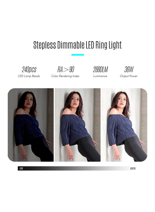 Professional LED Ring Light for Photography Black - Image 3
