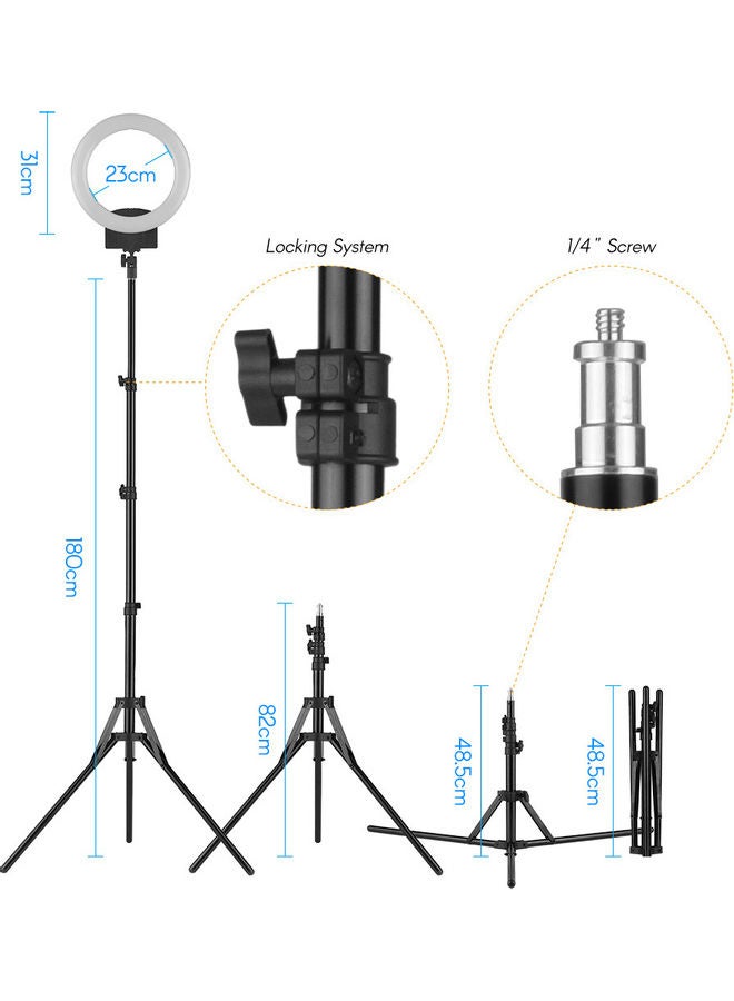 Portable LED Video Ring Light Black - Image 3