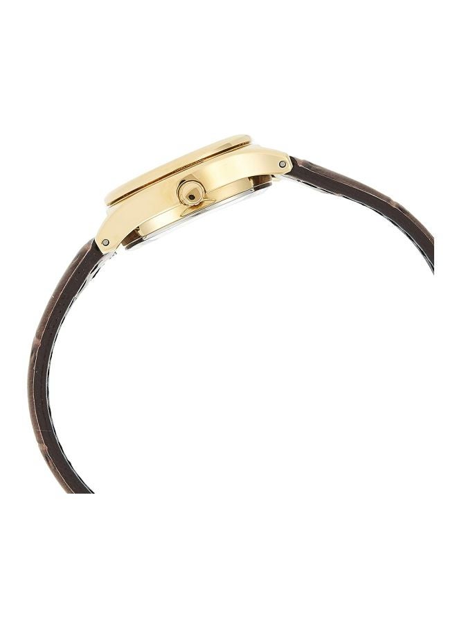 كاسيو ساعة يد بعقارب وسوار من الجلد طراز LTP-V006GL-9BUDF - 25 مم - لون بني للنساء - Image 3