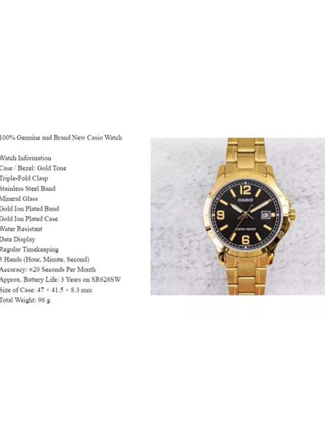 CASIO - Women's Water Resistant Stainless Steel Round Shape Analog Watch 4549526251757 - 30 mm - Gold - Image 1