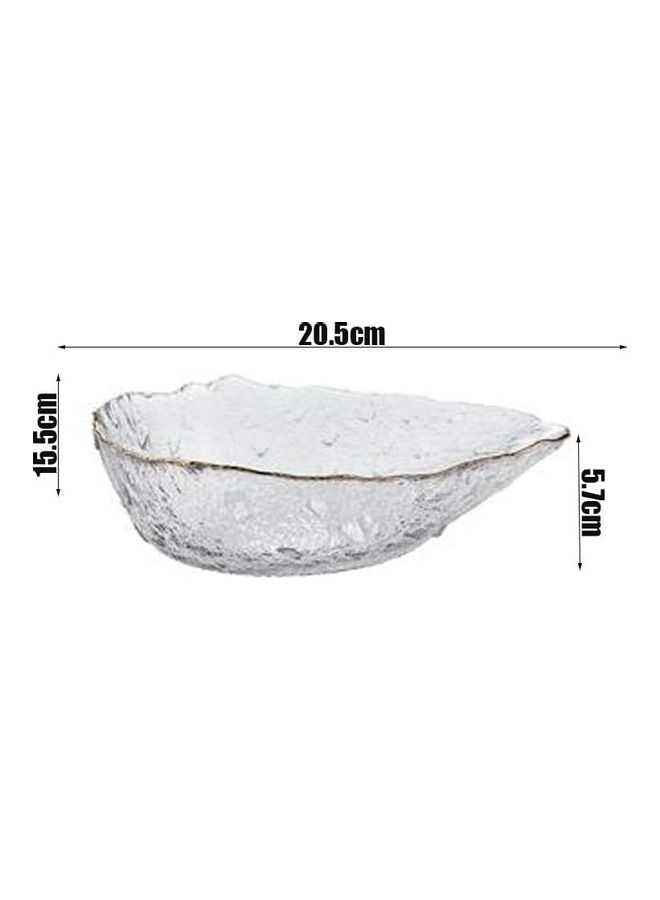 XiuWoo Japanese Style Phnom Penh Fruit and Vegetable Salad Bowl Clear/Golden 15.5 x 20.5 x 5.7cm - Image 3