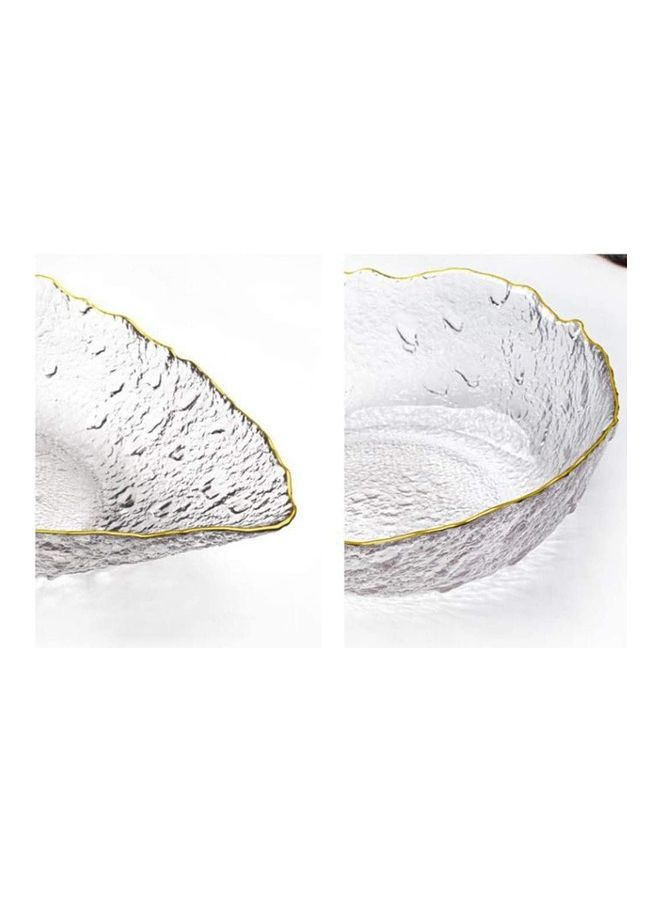 XiuWoo Japanese Style Phnom Penh Fruit and Vegetable Salad Bowl Clear/Golden 15.5 x 20.5 x 5.7cm - Image 2
