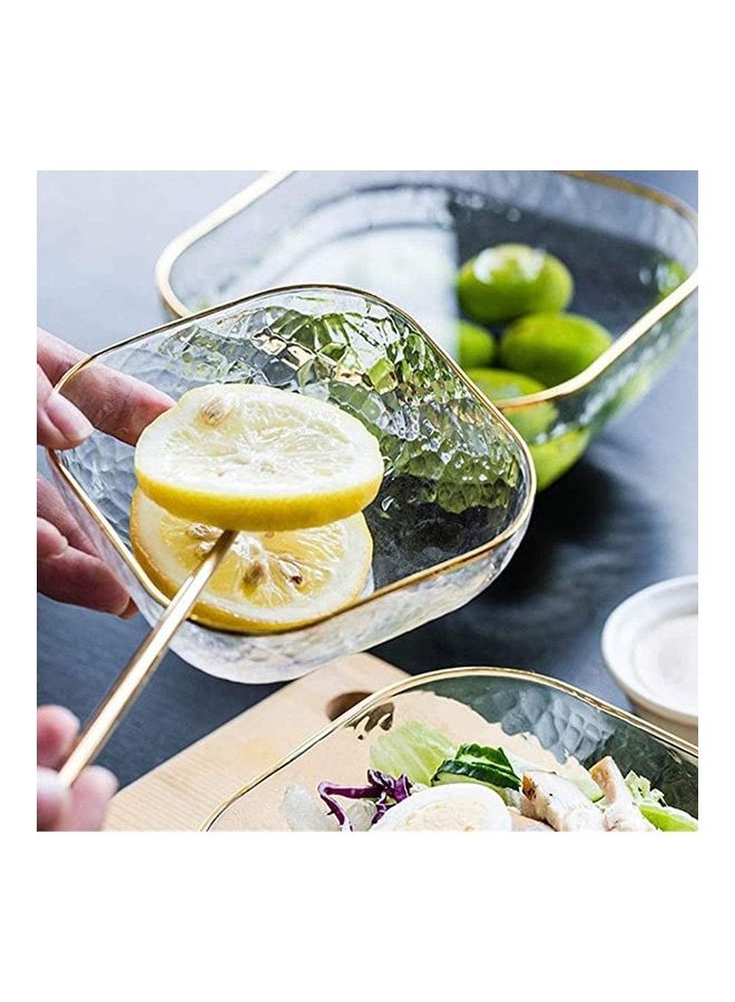 XiuWoo 3-Piece Creative Fruit and Vegetable Phnom Penh Glass Bowl Clear/Golden 280, 550, 1100ml - Image 3