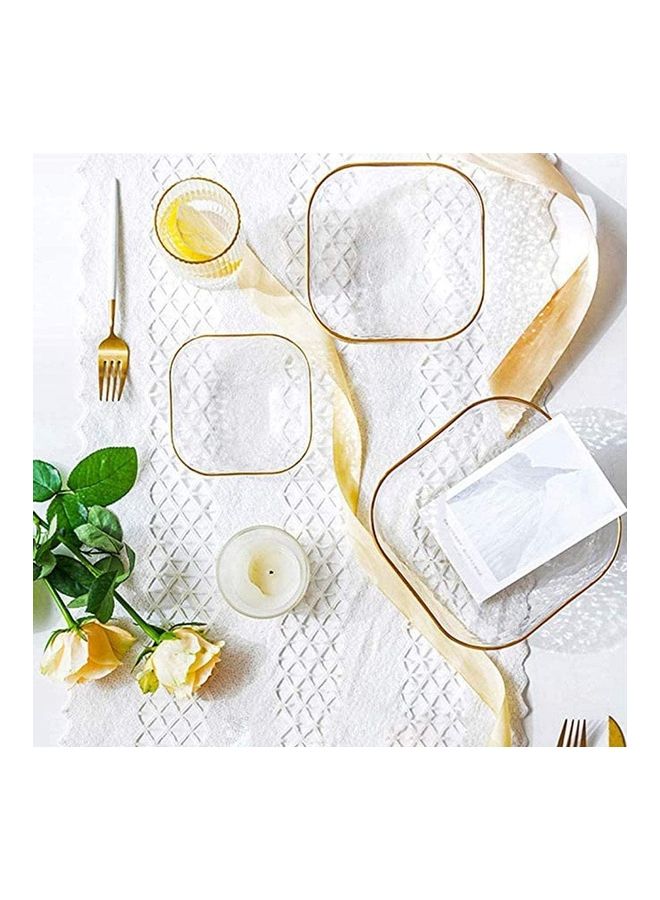 XiuWoo 3-Piece Creative Fruit and Vegetable Phnom Penh Glass Bowl Clear/Golden 280, 550, 1100ml - Image 4