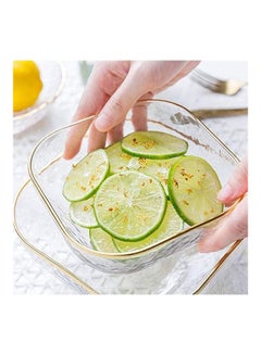 XiuWoo 3-Piece Creative Fruit and Vegetable Phnom Penh Glass Bowl Clear/Golden 280, 550, 1100ml  - Image 5
