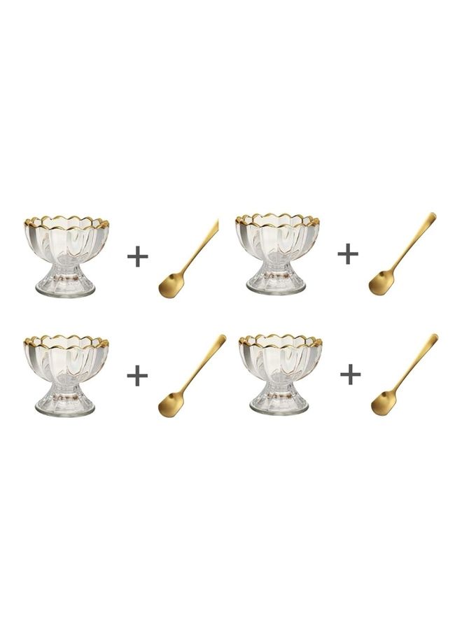 XiuWoo 4-Piece Dessert Ice Cream Cups Clear - Image 2