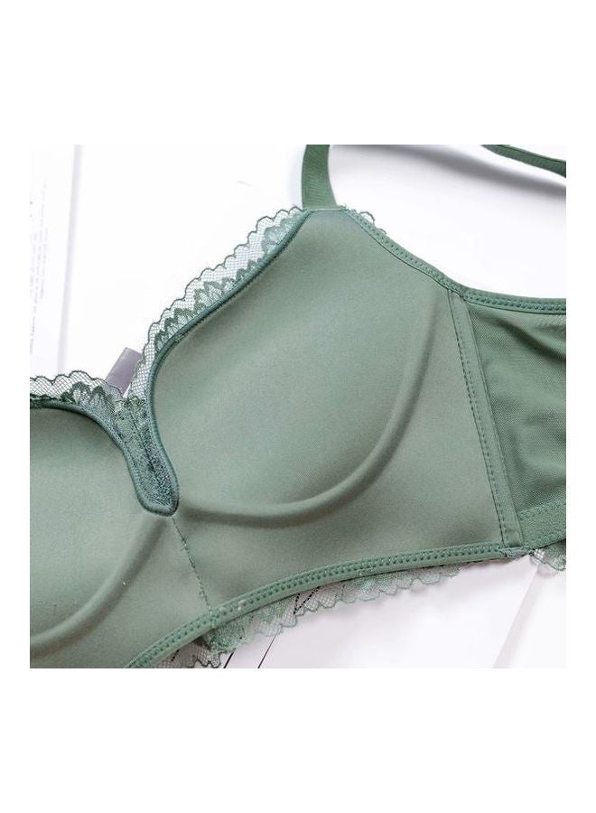 Generic - Women Comfy Lace Beauty Back Thin Bra Panty Set Green - Image 1