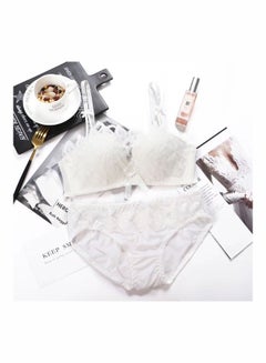 Generic Women Comfy Lace Beauty Back Thin Bra Panty Set White  - Image 1