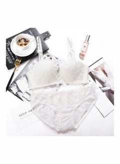 Generic Women Comfy Lace Beauty Back Thin Bra Panty Set White  - Image 2