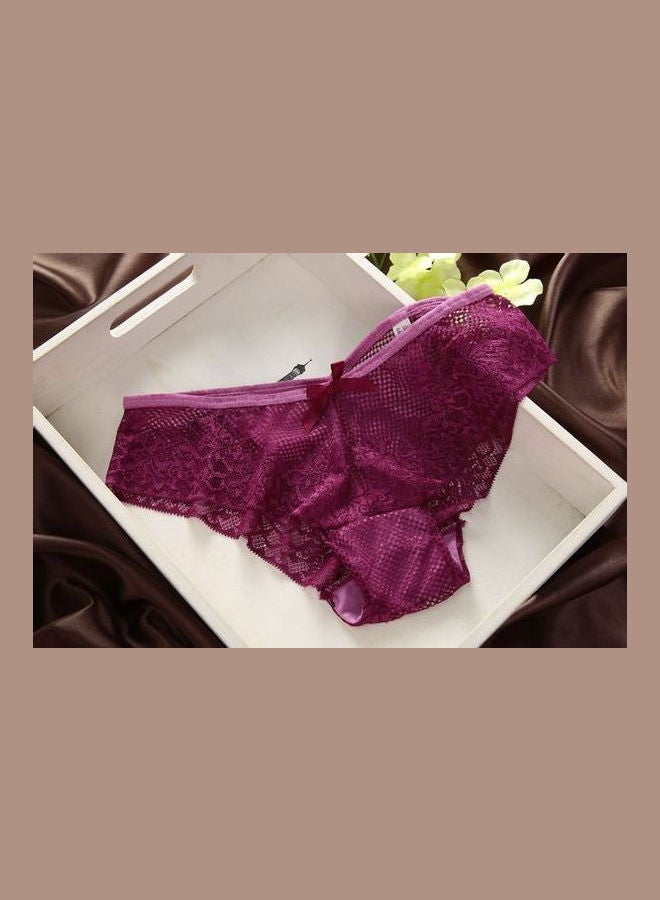 Generic - Women Comfy Lace Beauty Back Thin Bra Panty Set Pink - Image 1