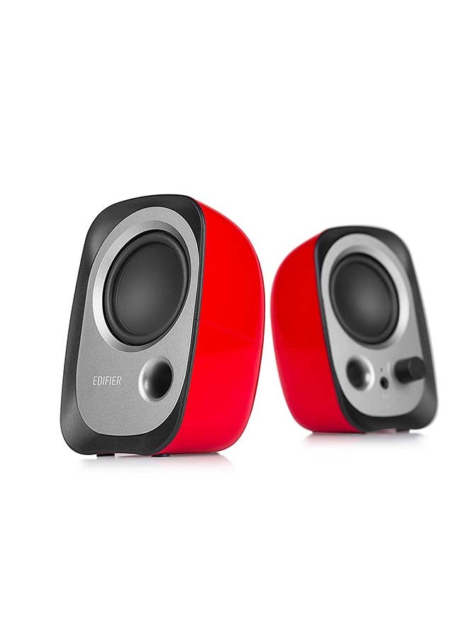 EDIFIER - R12U USB Powered Speakers with Easy Connections - Best Design Angle - Convenient Control 3.5mm AUX- Compact Powerful Red - Image 1