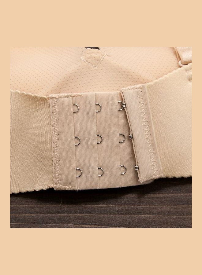 Generic - Women Comfy Lace Beauty Back Thin Bra Panty Set Beige - Image 1