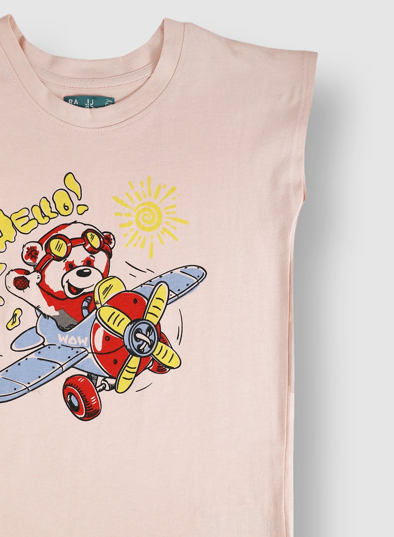 RAHA Girls Printed Beautiful Modish T-Shirt Pink/Red/Blue  - Image 3