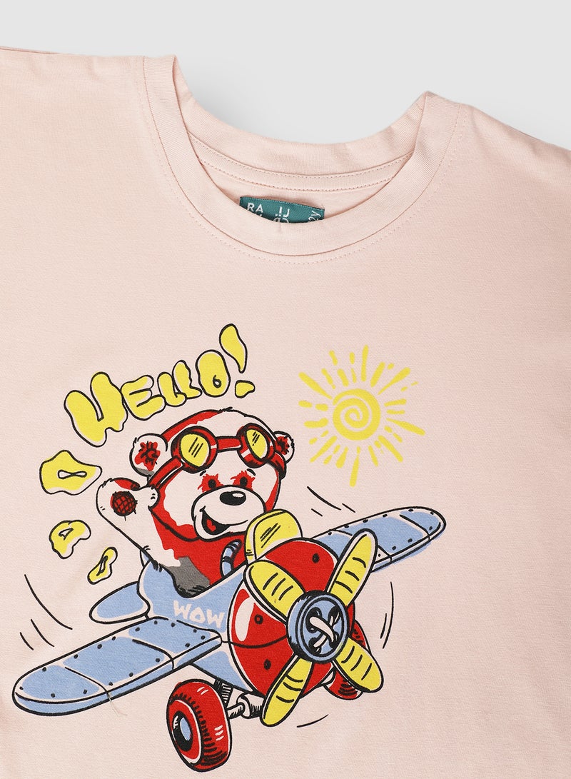 RAHA Girls Printed Beautiful Modish T-Shirt Pink/Red/Blue  - Image 4