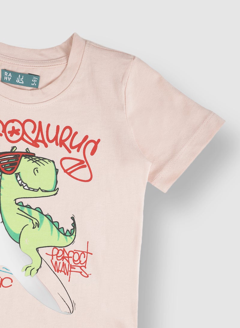 RAHA Boys Printed T-Shirt Orange / Red - Image 3