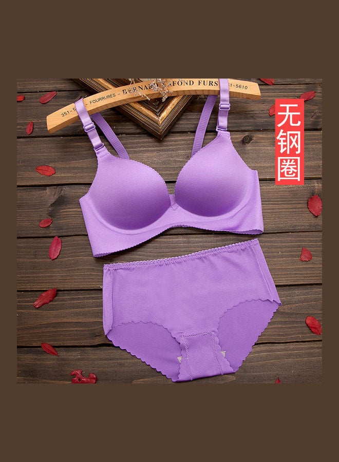 Generic - Women Comfy Lace Beauty Back Bra Panty Set Purple - Image 1