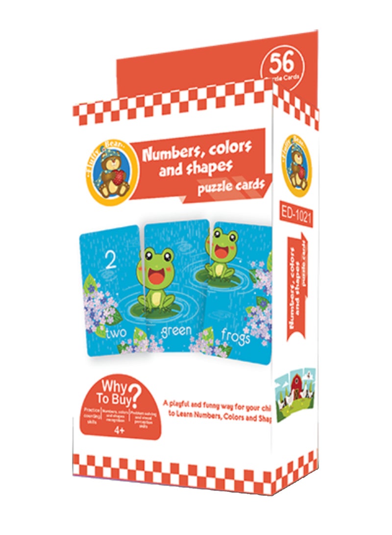 فلفي بي بطاقات ألغاز بأرقام وألوان وأشكال مكونة من 56 قطعة