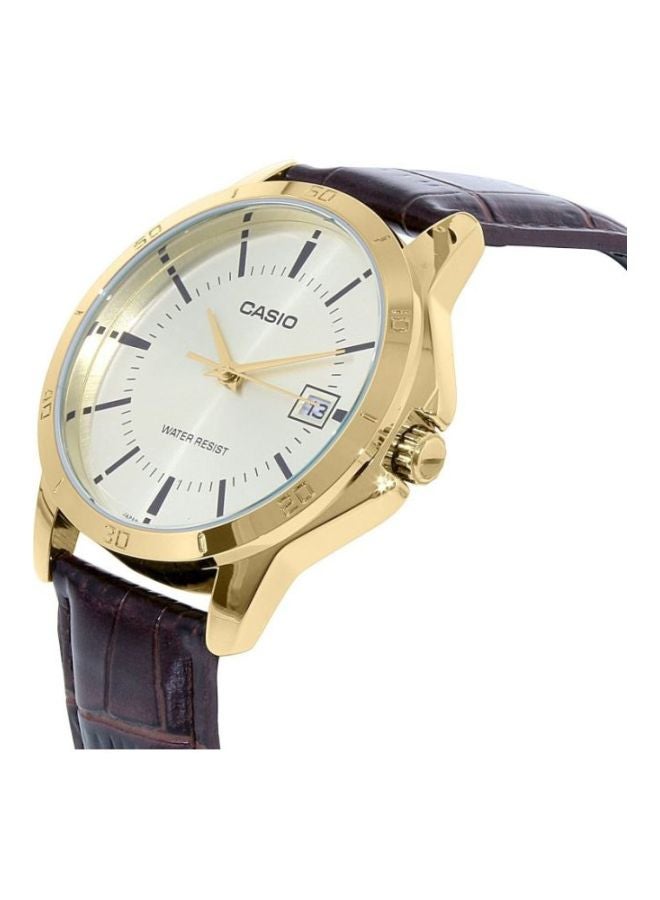 CASIO - Men's Water Resistant Analog Watch MTP-V004GL-9AUDF - 42 mm - Brown - Image 1