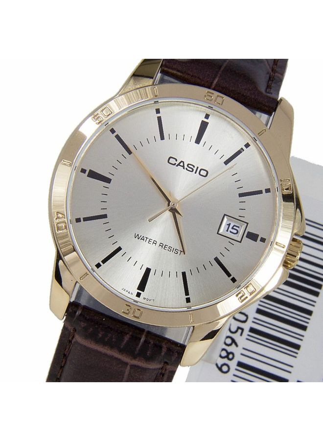 CASIO - Men's Water Resistant Analog Watch MTP-V004GL-9AUDF - 42 mm - Brown - Image 1