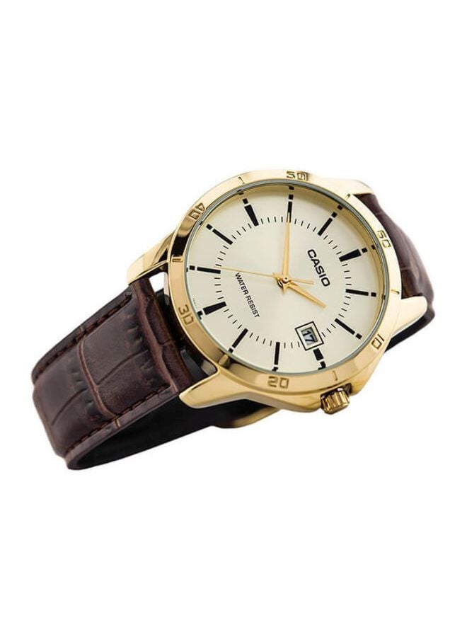 CASIO - Men's Water Resistant Analog Watch MTP-V004GL-9AUDF - 42 mm - Brown - Image 1