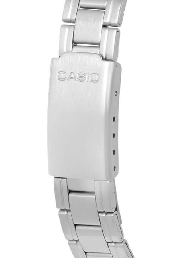 كاسيو ساعة يد بعقارب وسوار من الإستانلس ستيل طراز LTP-V005D-1B2UDF - مقاس 28 مم - لون فضي للنساء - Image 4