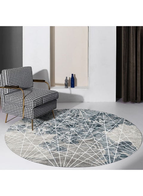 Decorative Anti-skid Round Mat Grey 120x120cm