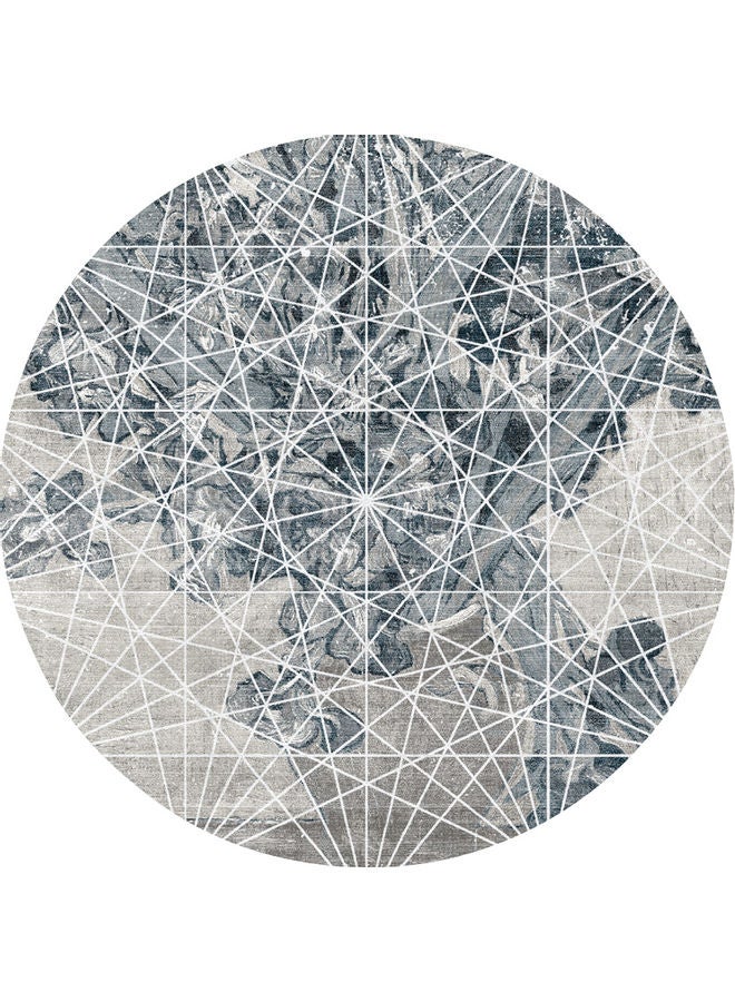 شاربدو بساط مستدير مضاد للانزلاق للديكور رمادي 120x120سم  - Image 3