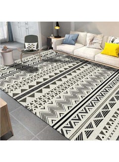 Rectangular Soft Touch Carpet Black/Beige 160x230cm