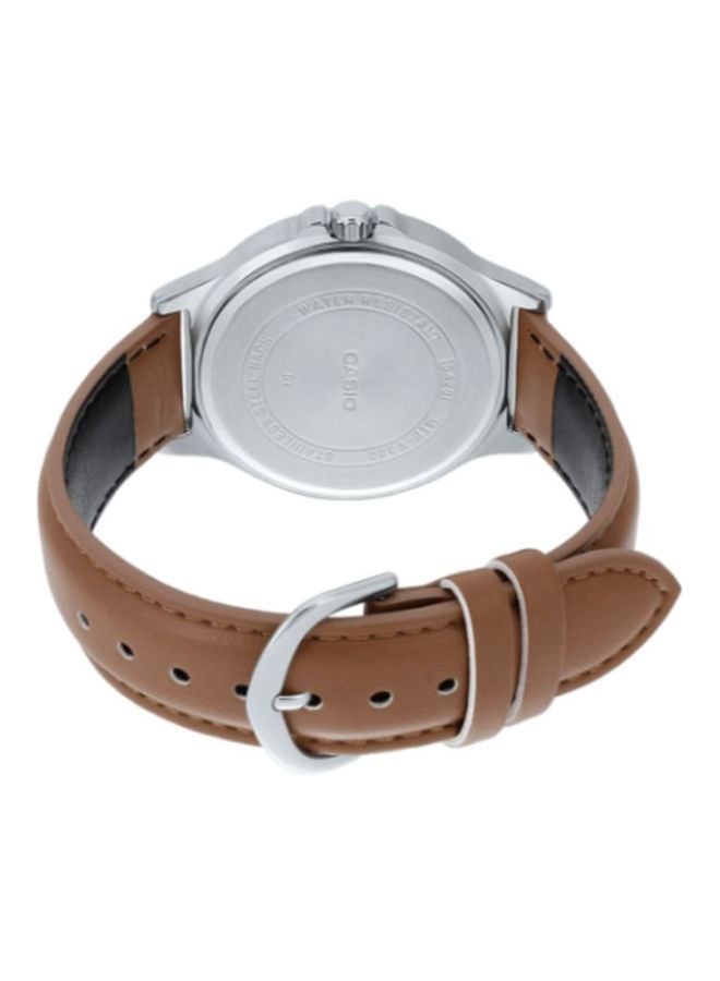 CASIO Men's Leather Analog Wrist Watch MTP-V300L-7A2UDF - 33 mm - Brown - Image 2