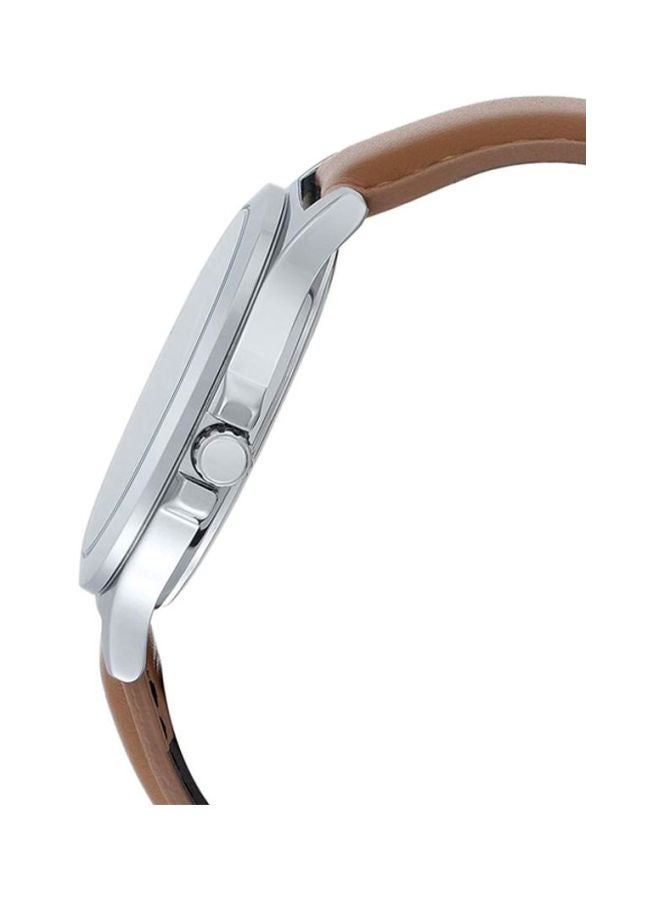 CASIO Men's Leather Analog Wrist Watch MTP-V300L-7A2UDF - 33 mm - Brown - Image 3