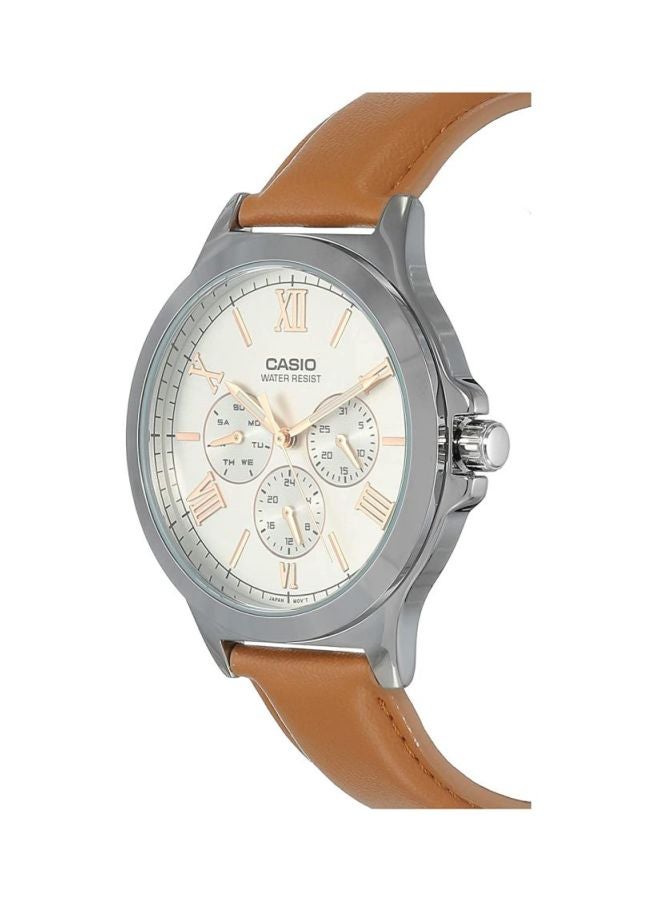 CASIO Men's Leather Analog Wrist Watch MTP-V300L-7A2UDF - 33 mm - Brown - Image 5