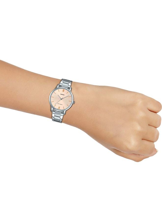 CASIO Women's Stainless Steel Analog Quartz Wrist Watch LTP-VT01D-4B2UDF pink/silver - 34 mm - Silver  - Image 5