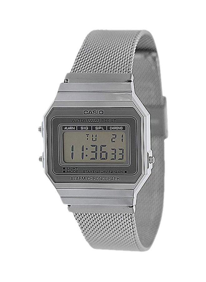 CASIO - Vintage Series Stainless Steel Digital Wrist Watch A700WM-7ADF  Silver - Image 1