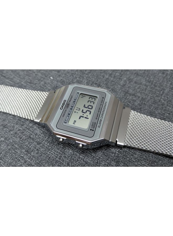 CASIO - Vintage Series Stainless Steel Digital Wrist Watch A700WM-7ADF  Silver - Image 1