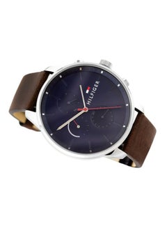 TOMMY HILFIGER Men's Chase Round Shape Leather Band Analog Wrist Watch 44 mm - Brown - 1791487  - Image 5