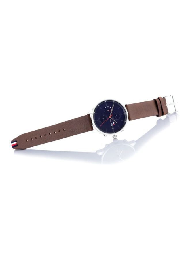TOMMY HILFIGER - Men's Chase Round Shape Leather Band Analog Wrist Watch 44 mm - Brown - 1791487 - Image 1