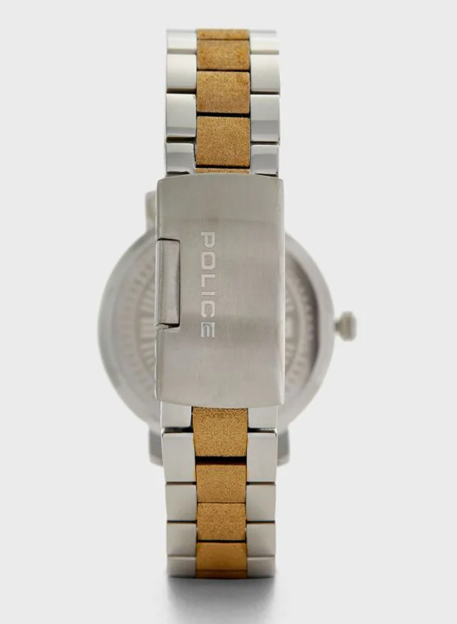 POLICE Sajama Round Shape Stainless Steel Analog Wrist Watch 36 mm - 2-Tone - P 15694MSTG-D04M