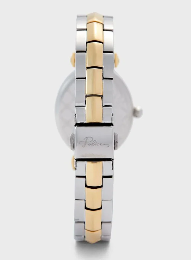 بوليس Police Olinville Women's Green Mother of Pearl Dial and Silver and Gold Plated Stainless Steel Bracelet Analogue Quartz Watch ( PL. 16045LSG-41M)