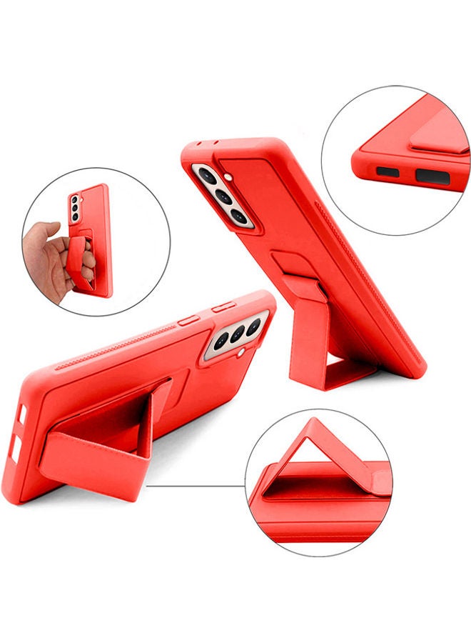 Wtech Hand Band Grip Case Cover For Samsung Galaxy S21 Red - Image 3