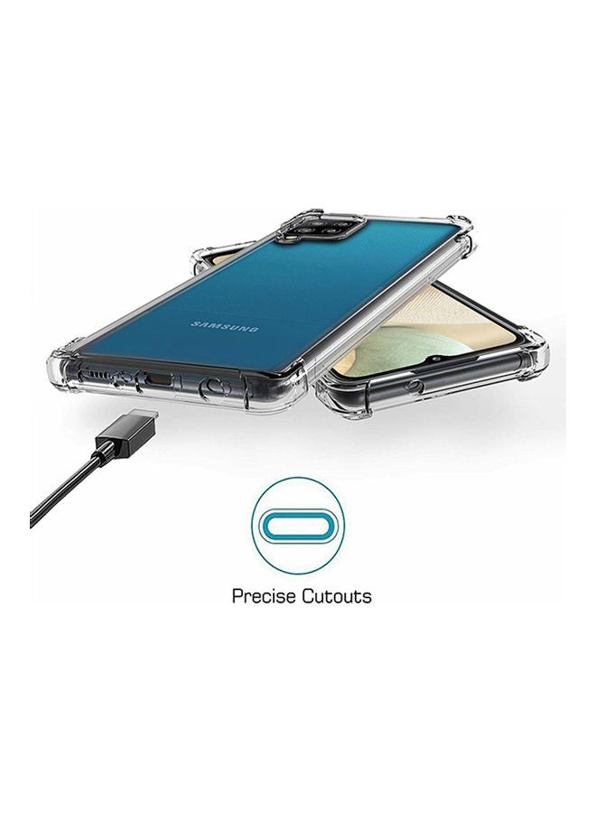 دبليو تيك غطاء حماية خلفي واق ممتص للصدمات بحواف مضلعة مناسب لهاتف سامسونج جالاكسي A12 شفاف - Image 4