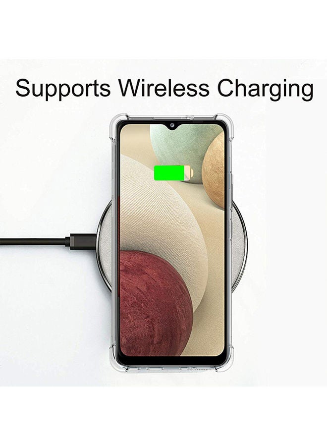 دبليو تيك غطاء حماية خلفي واق ممتص للصدمات بحواف مضلعة مناسب لهاتف سامسونج جالاكسي A12 شفاف - Image 5