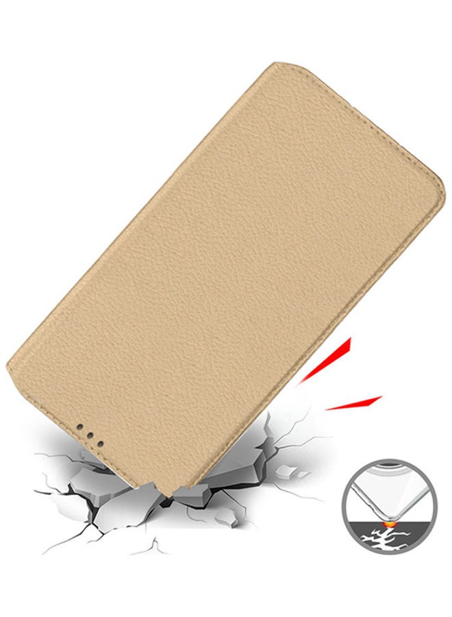 دبليو تيك غطاء حماية قلاب وقابل للطي بتصميم محفظة لهاتف سامسونج جالاكسي S20 ألترا 5G ذهبي - Image 5