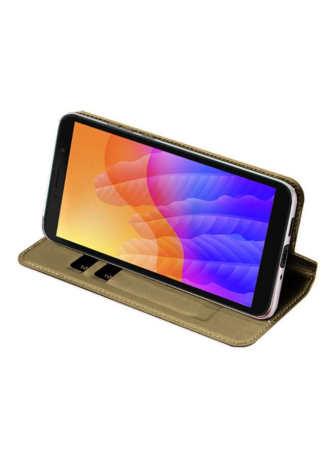 Wtech Flip Folio Wallet Case Cover For Huawei Y5p Gold  - Image 4