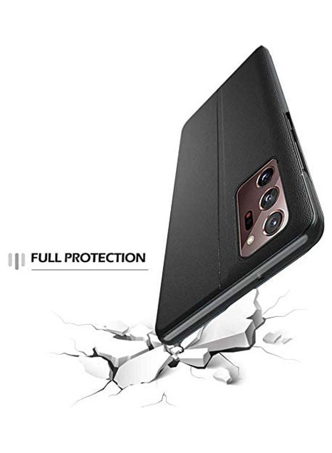 دبليو تيك غطاء حماية قلاب ذكي مع نافذة شفافة لهاتف سامسونج جالاكسي نوت 20 ألترا 5G أسود - Image 5